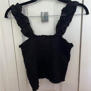 NWT AERIE Smocked Ruffle Sleeve Crop Top